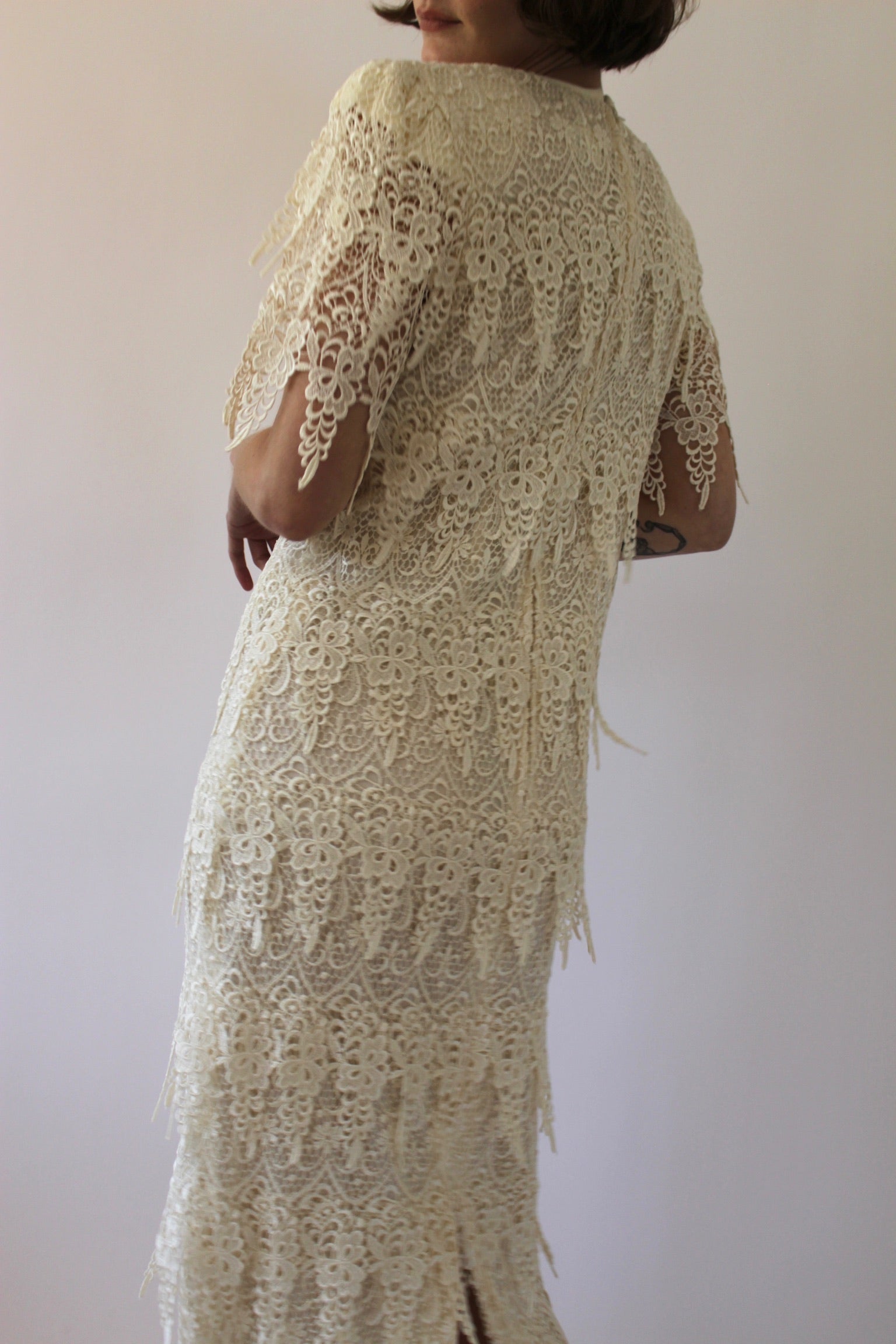 Lovely Vintage Vanilla Tiered Lace Dress – NA NIN