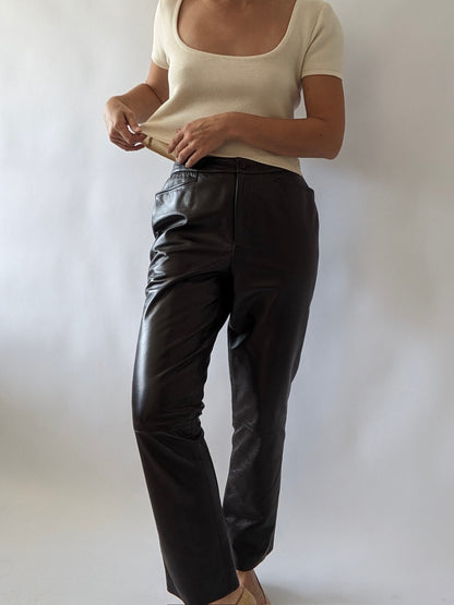 Incredible Vintage Espresso Leather Pants
