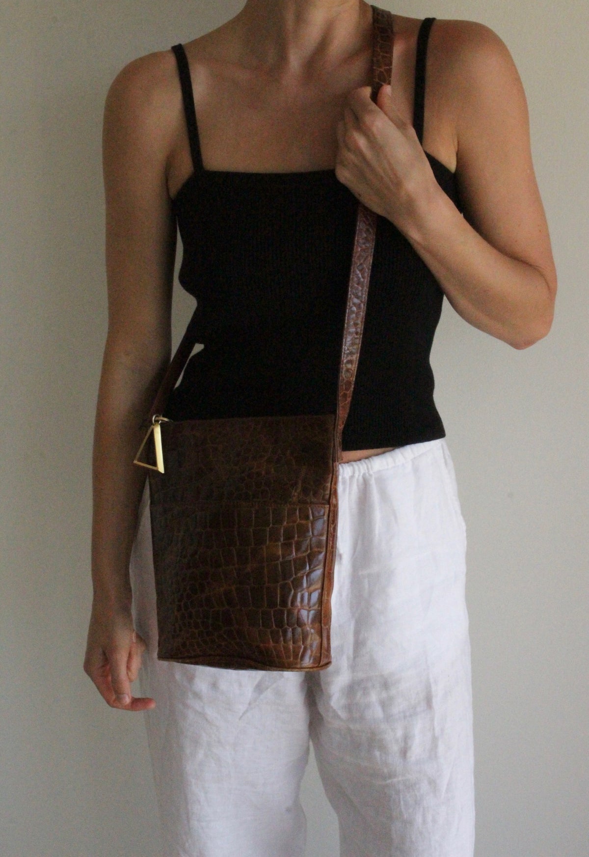 Incredible Vintage Croc-Embossed Leather Purse
