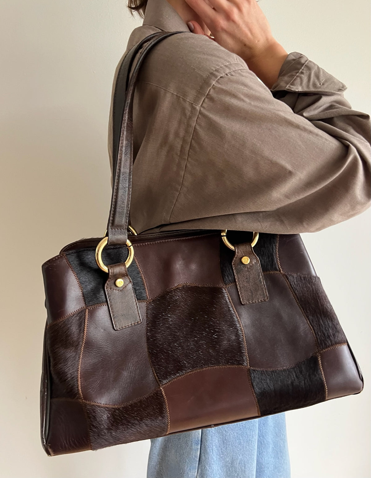 Favorite Vintage Italian Patchwork Calf Hair Bag