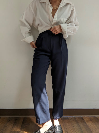 Vintage Midnight Pleated Trousers