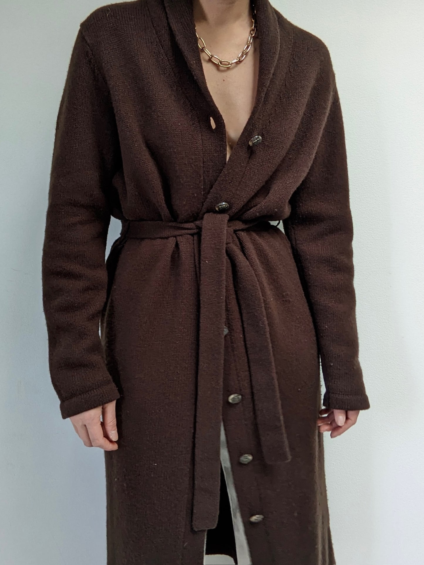 Vintage Belted Ralph Lauren Lambswool Knit Coat