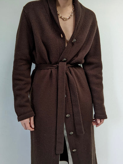 Vintage Belted Ralph Lauren Lambswool Knit Coat