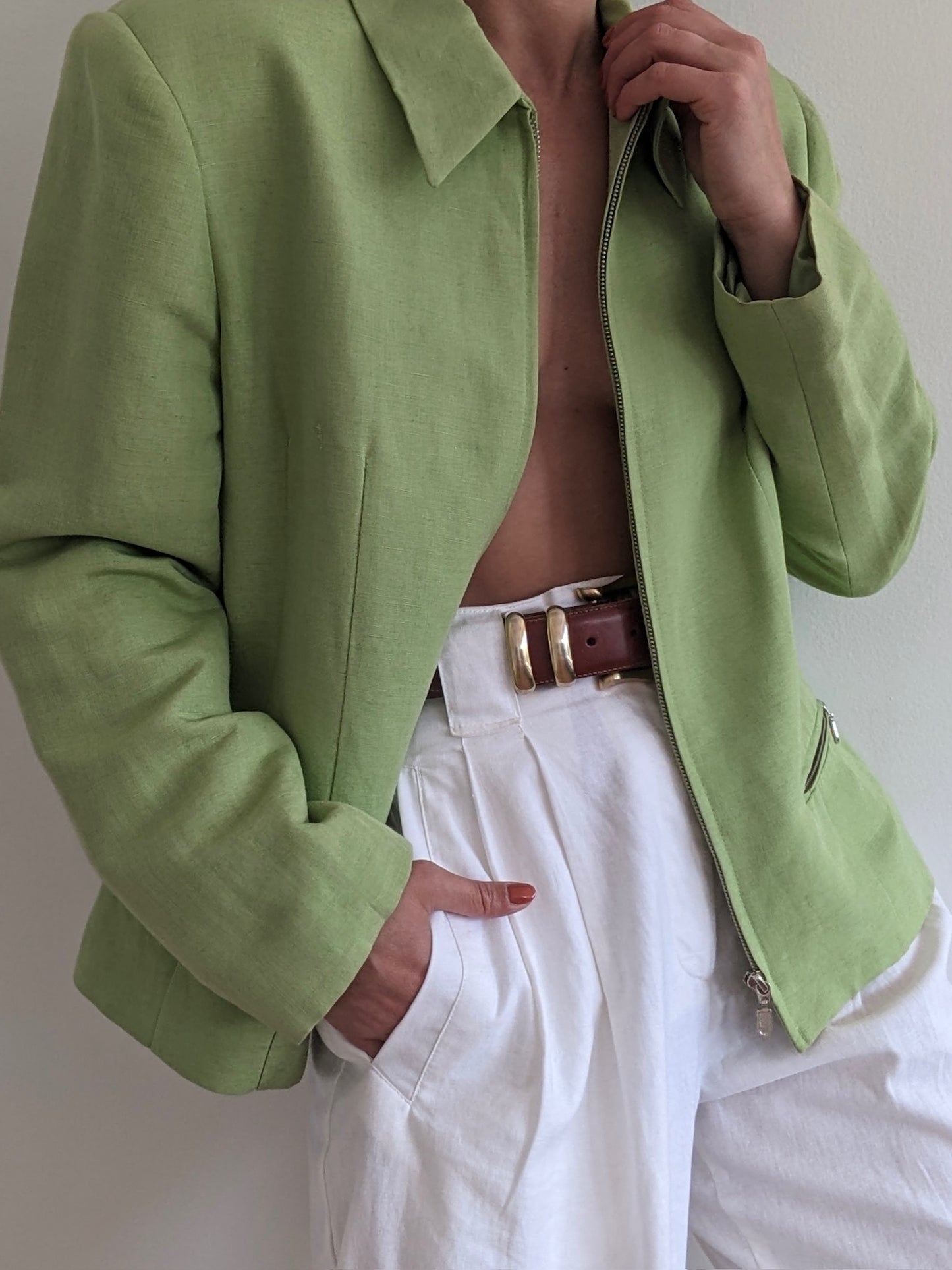 Vintage Kiwi Linen Jacket