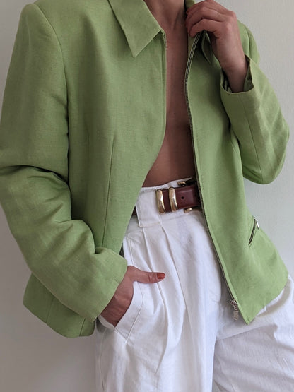 Vintage Kiwi Linen Jacket