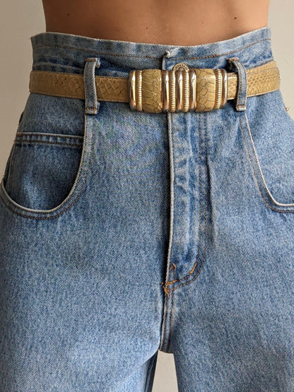 Statement Vintage Honey Snakeskin Belt
