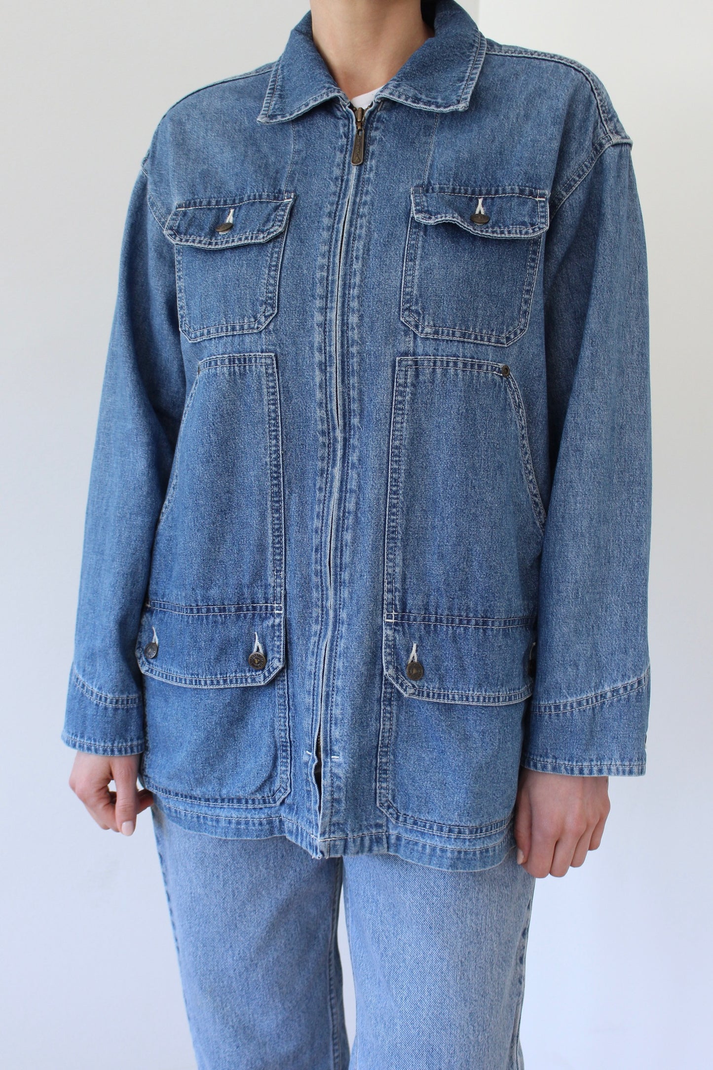 Vintage Denim 6-Pocket Chore Coat