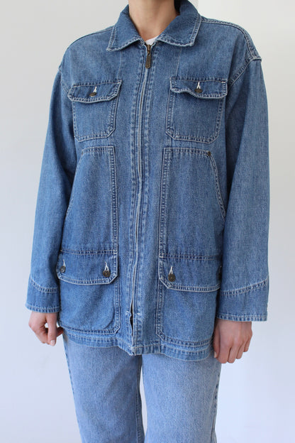Vintage Denim 6-Pocket Chore Coat