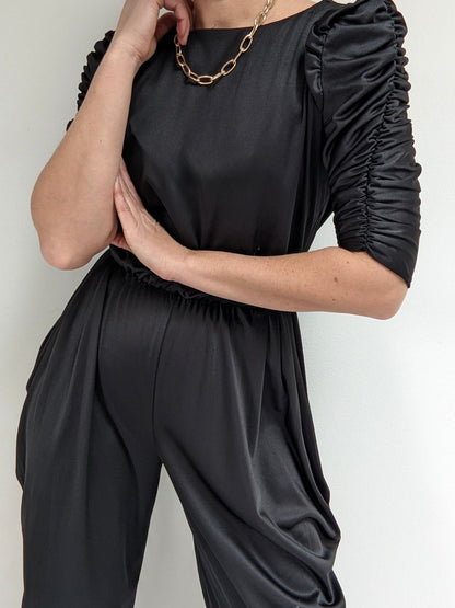 Statement Vintage Onyx Pleated Jumpsuit
