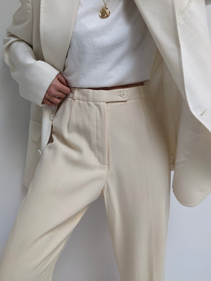 Vintage Buttercream Wool Trousers