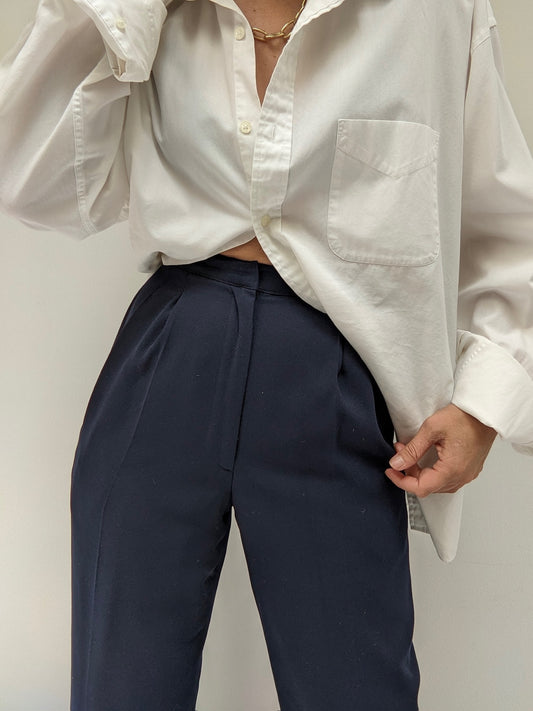 Vintage Midnight Pleated Trousers