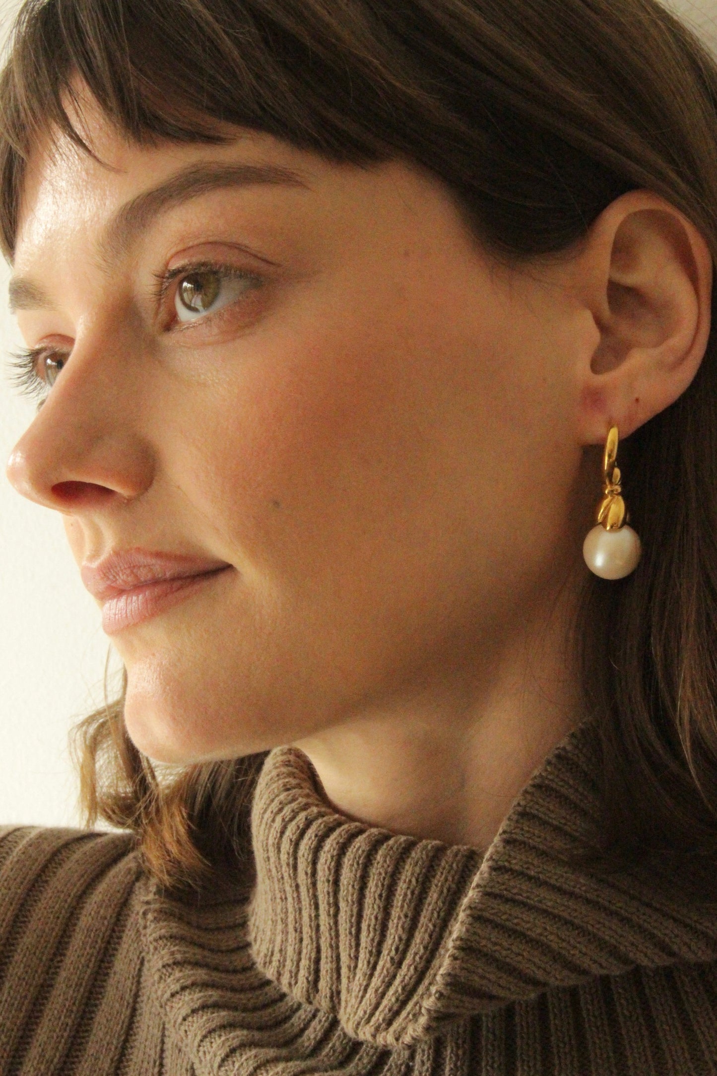 Elegant Vintage Gold Hoop & Faux Pearl Drop Earrings