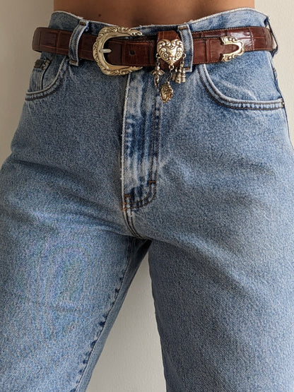 Favorite Vintage Embossed Leather & Hanging Charm Belt