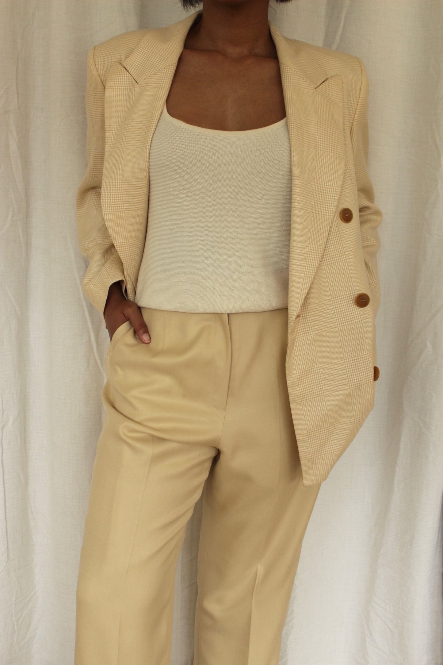 Vintage Butter Twilled Silk Pant