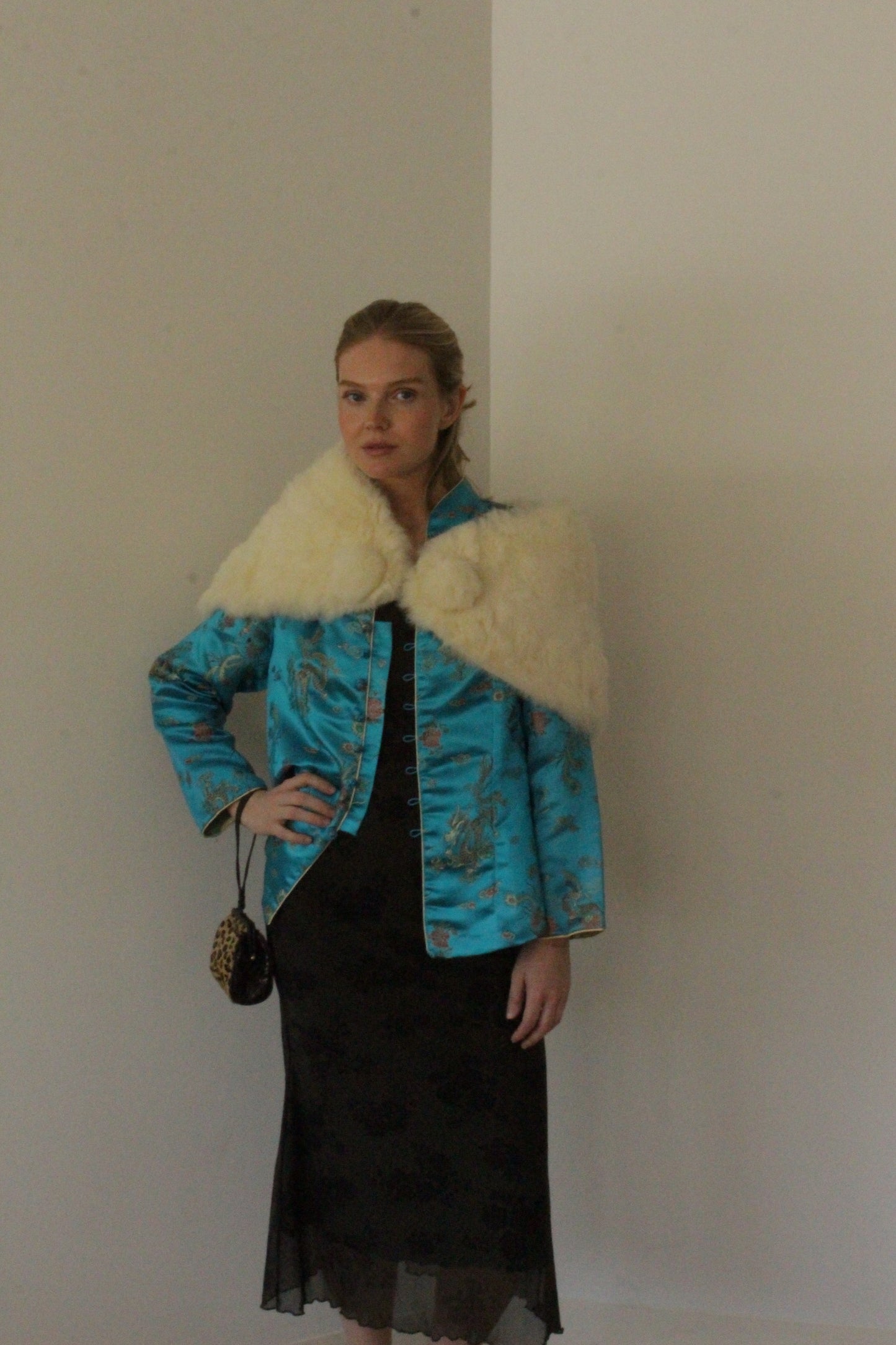 Stunning Turquoise Brocade Jacket