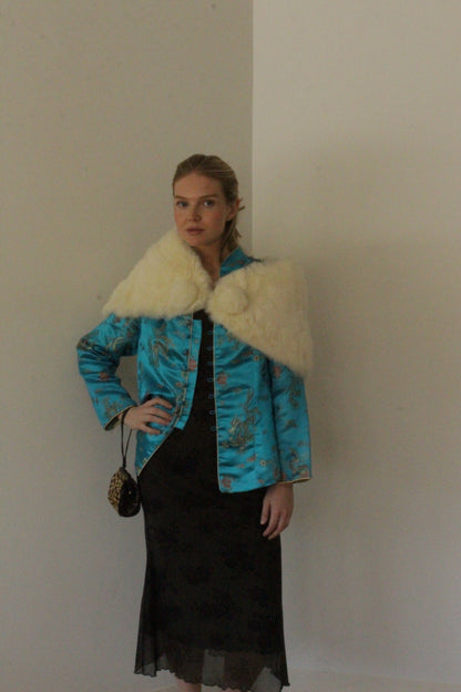 Stunning Turquoise Brocade Jacket