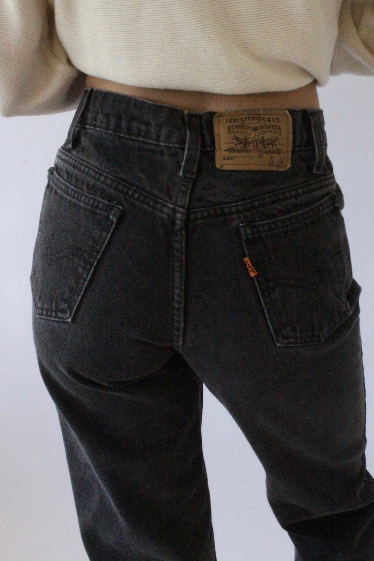 Vintage Levi's 550 Orange Tab Black Denim