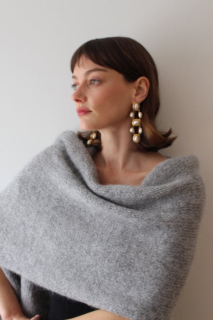 Amazing Vintage Faceted Faux Pearl Dangle Earrings