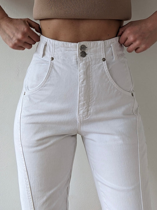 Vintage Ivory Denim Capris