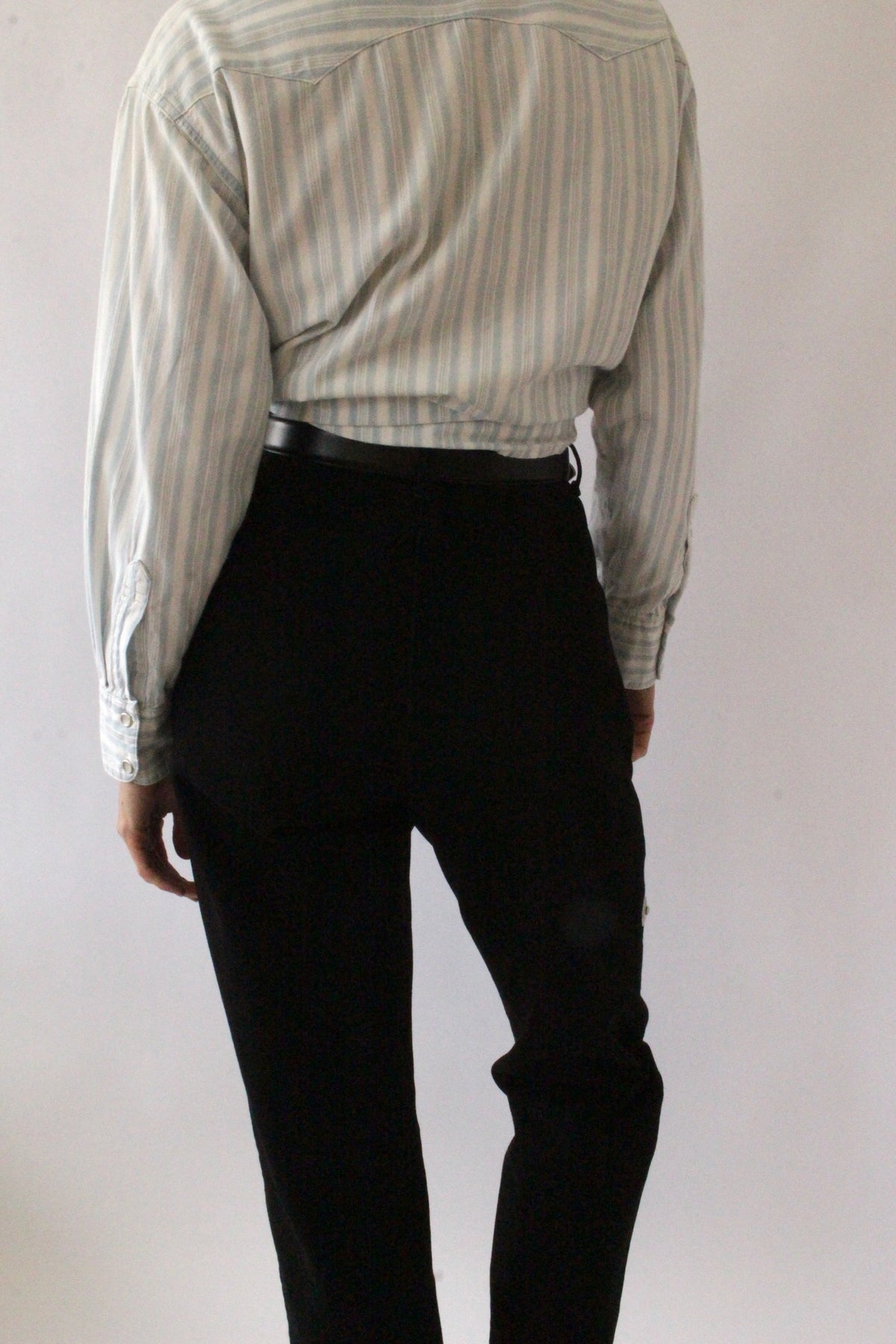 Vintage Jet Black Silver Studded Denim