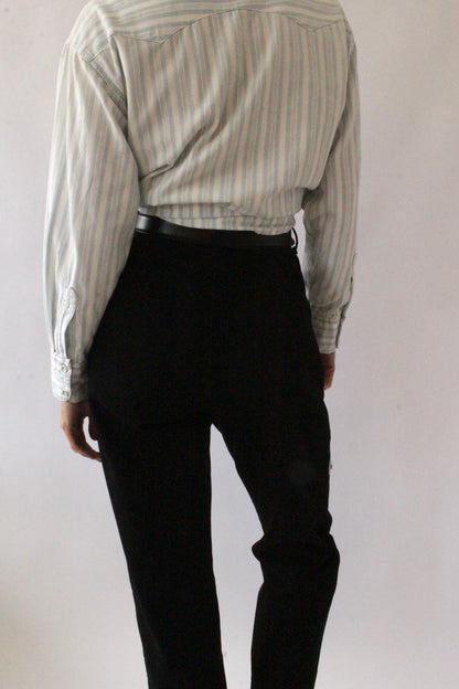 Vintage Jet Black Silver Studded Denim