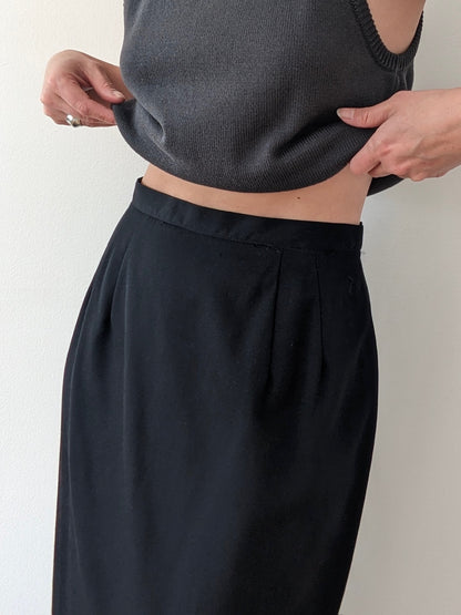 Vintage Onyx Lightweight Wool Twill Skirt