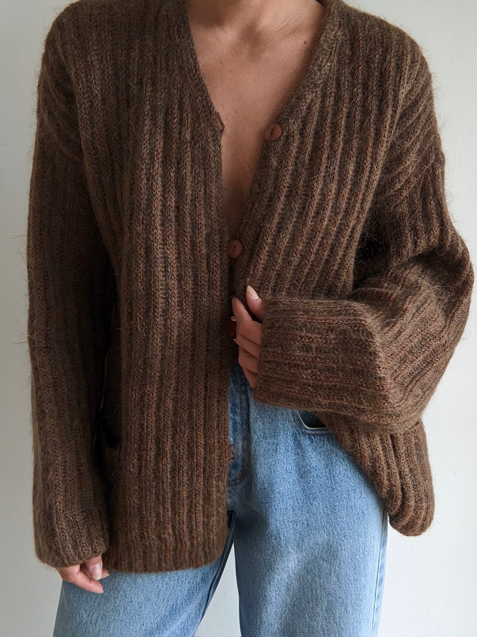 トップス vintage Mohair knit cardigan Vintage Chestnut Mohair Cardigan – NA NIN