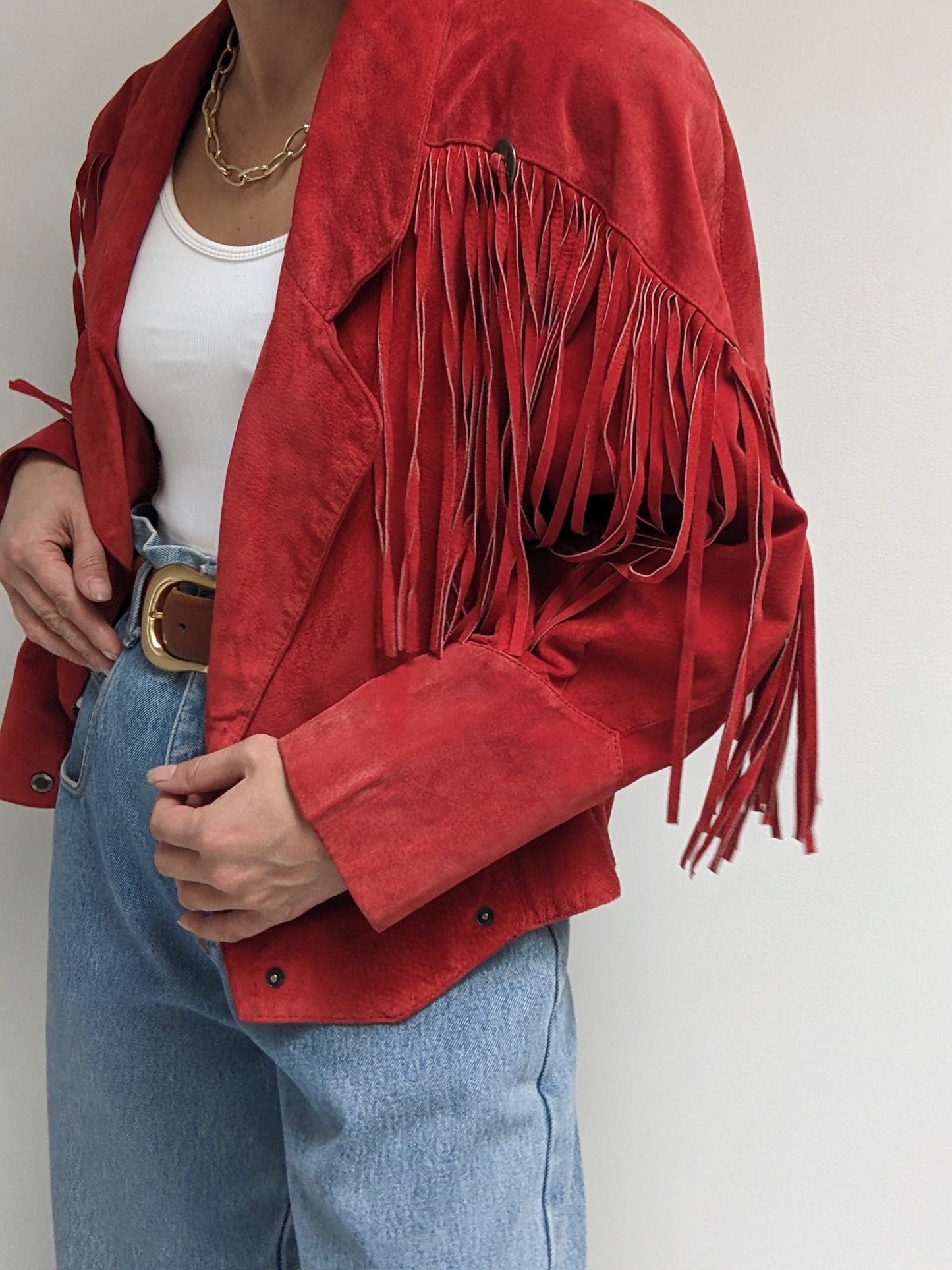 Rare Vintage Cayenne Fringe Suede Jacket