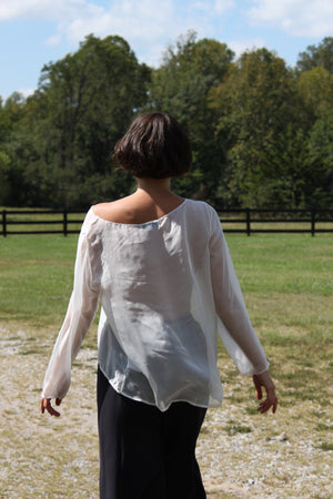 Na Nin Esme Sheer Silk Blouse / Available in Ivory and Ochre