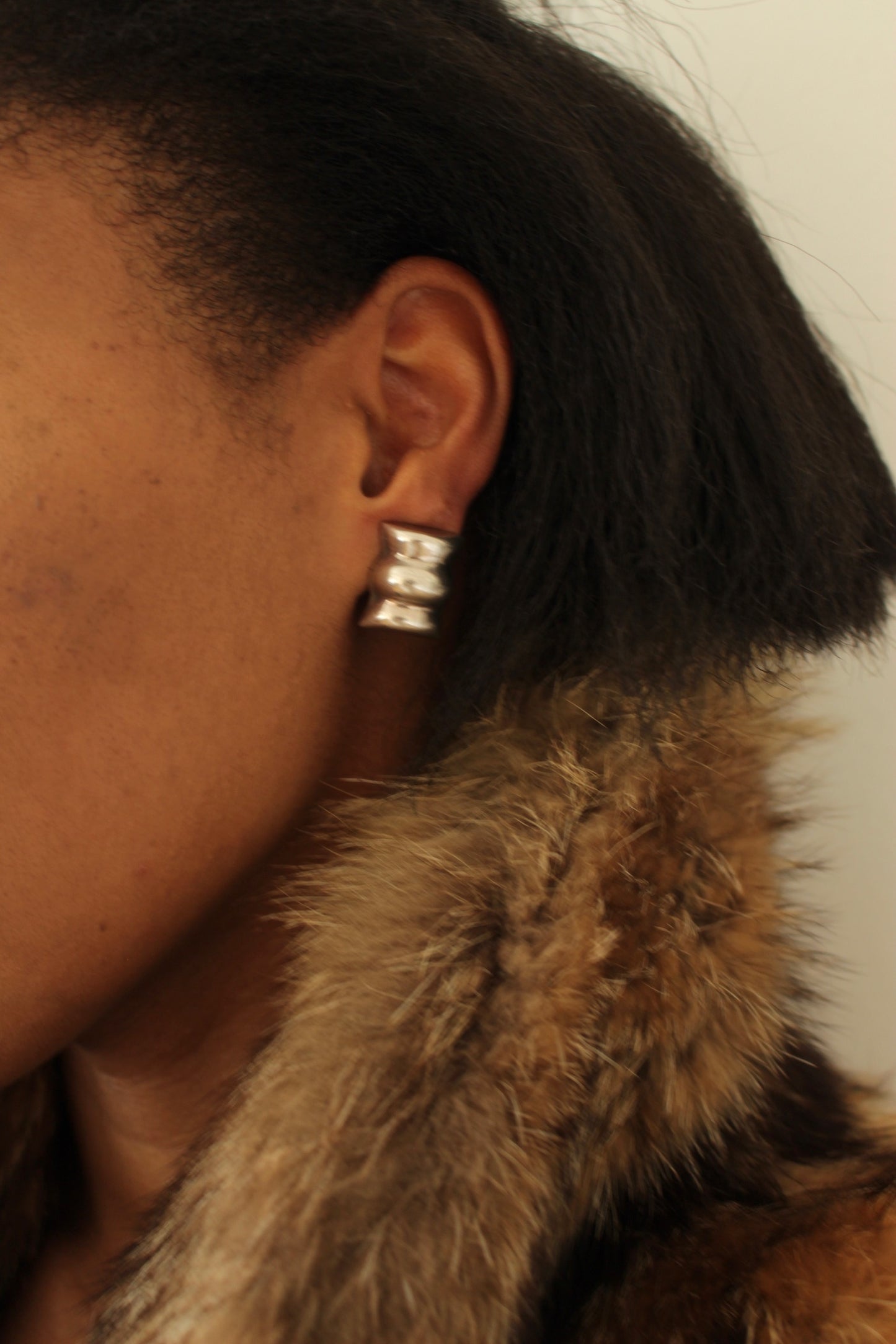 Vintage Mexico Sterling Silver Ribbed Earrings