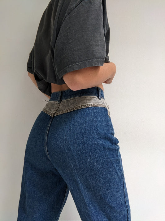 90s Two-Toned High Rise Jeans