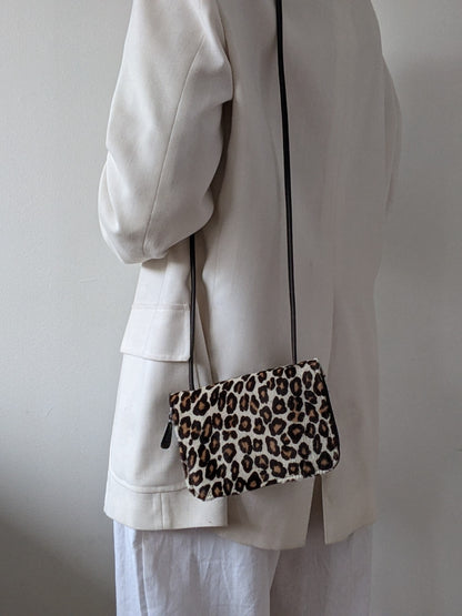Vintage Donald J. Pliner Printed Calf Hair & Leather Purse