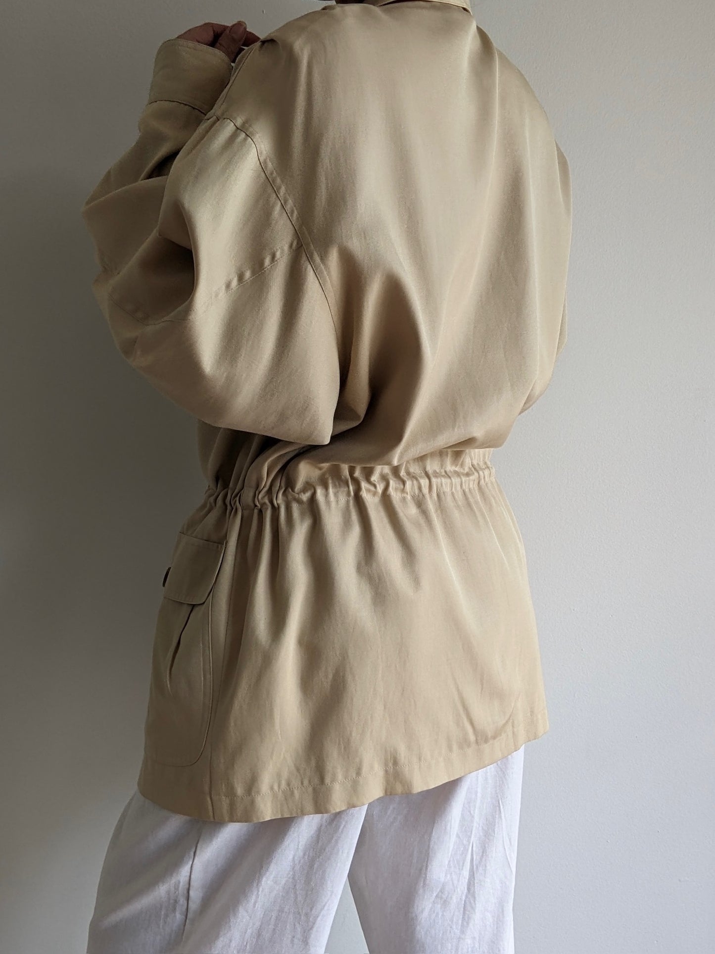 Vintage Sand Twilled Silk Chore Jacket