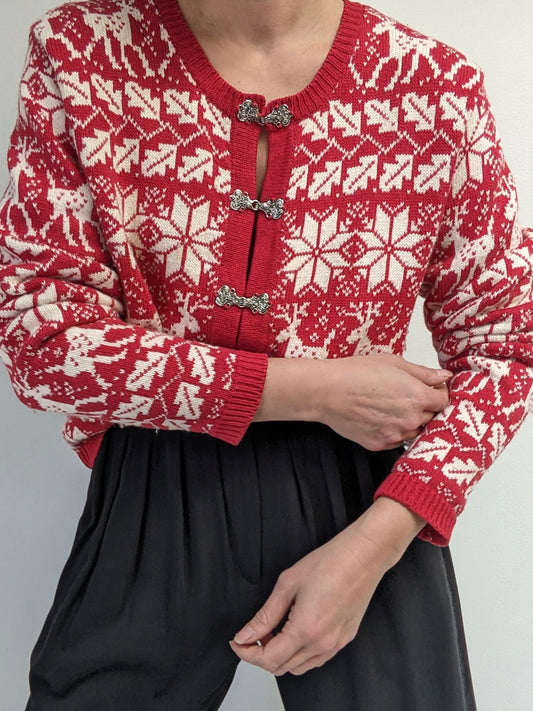 Vintage Holiday Silk & Angora Knit Cardigan