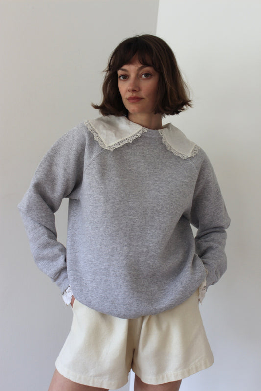 Reworked Vintage Collared Crewneck