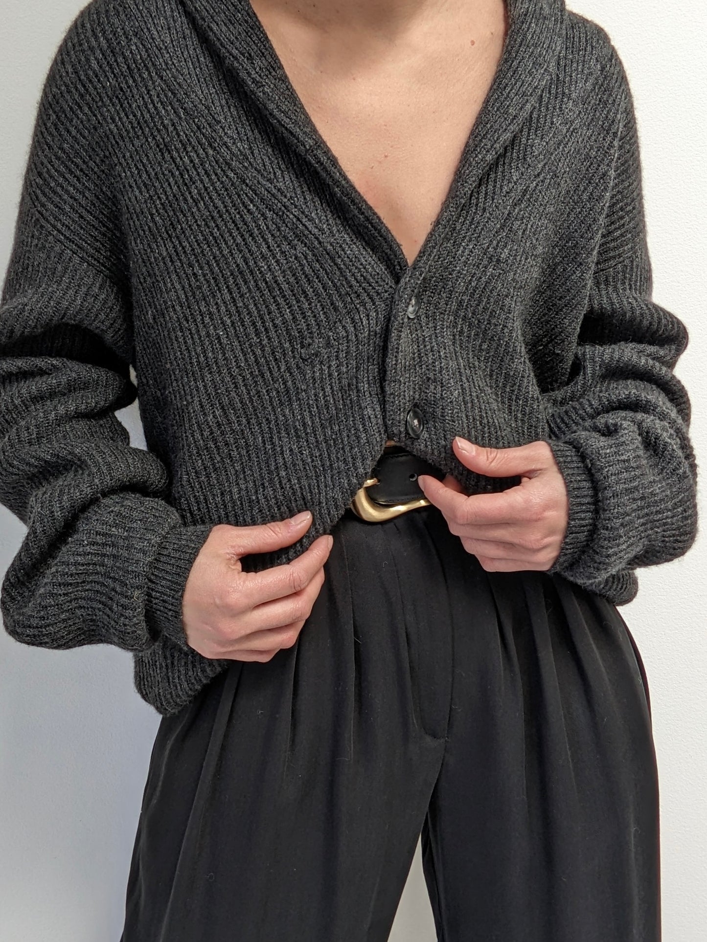 Vintage Smoke Cashmere Cardigan