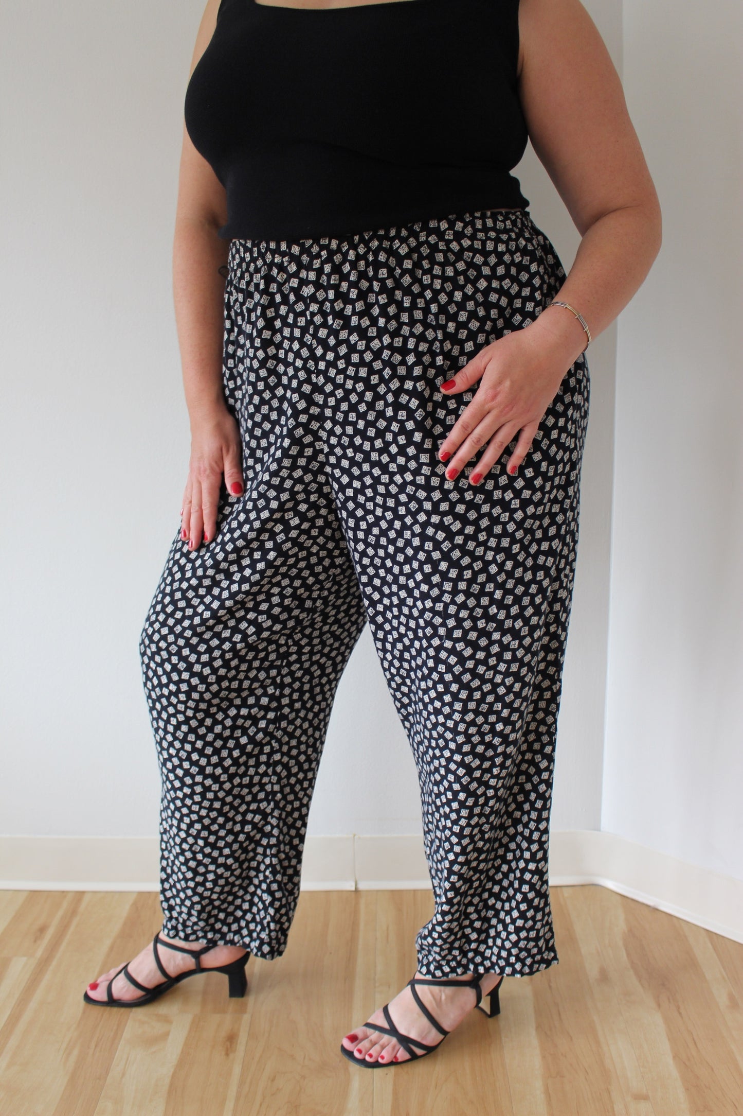 Vintage Geometric-Printed Easy Pants