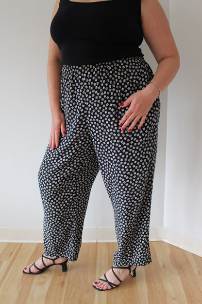 Vintage Geometric-Printed Easy Pants