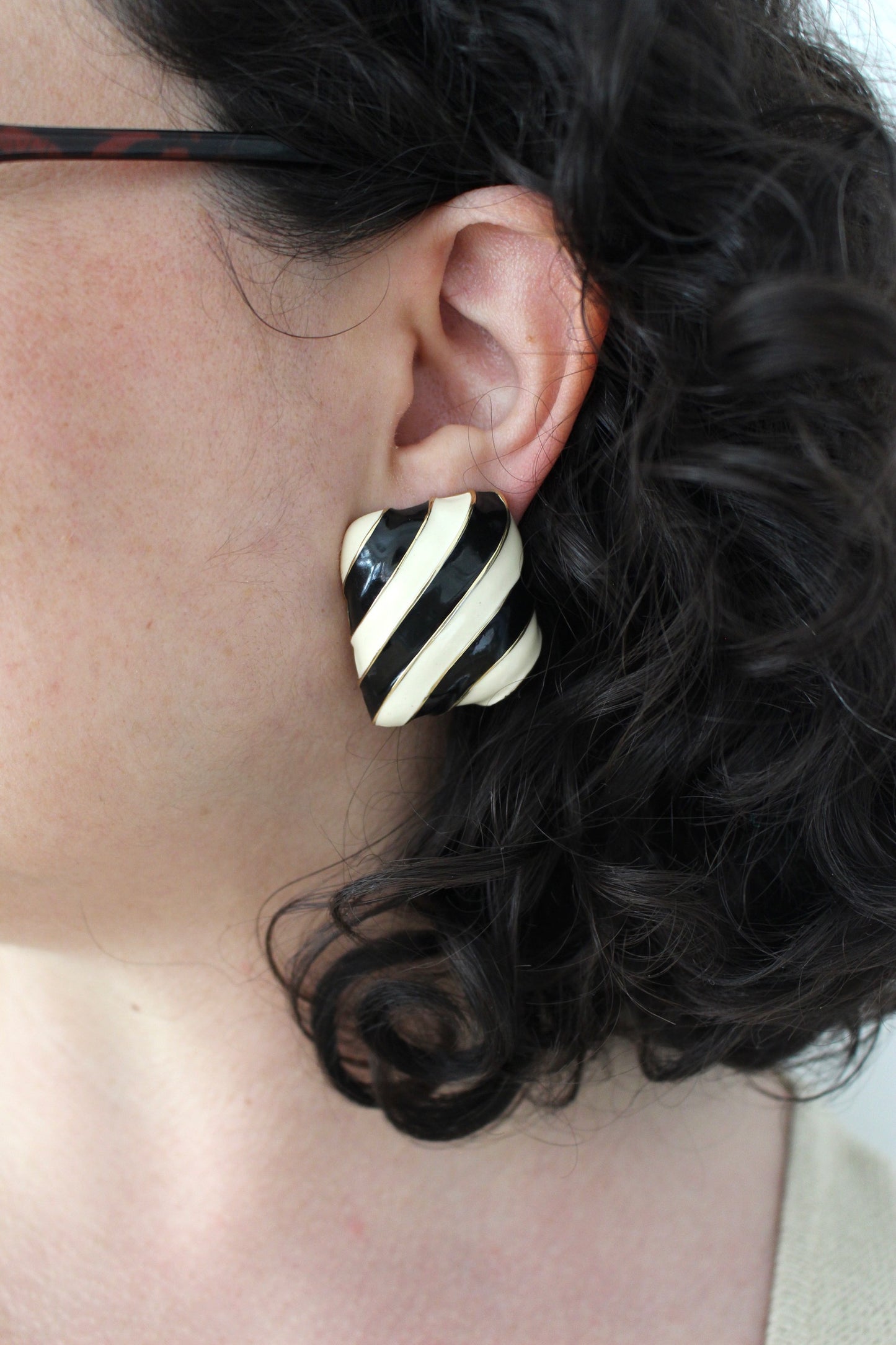 Statement Vintage Striped Square Earrings