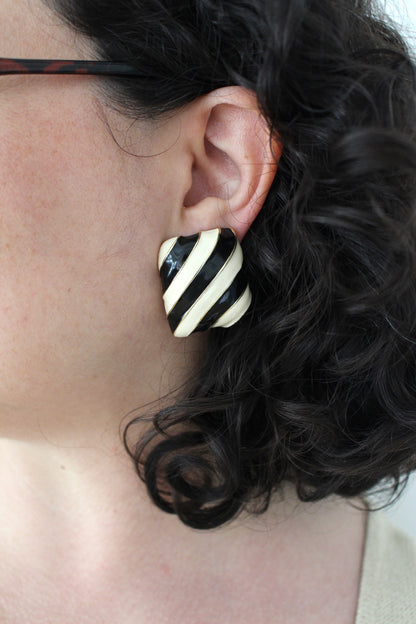 Statement Vintage Striped Square Earrings