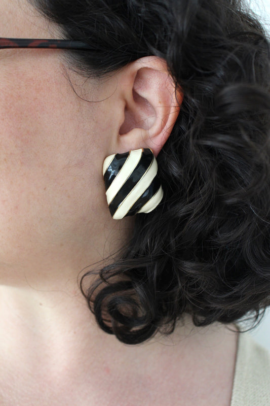 Statement Vintage Striped Square Earrings