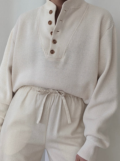Favorite Vintage Cream Cotton Henley