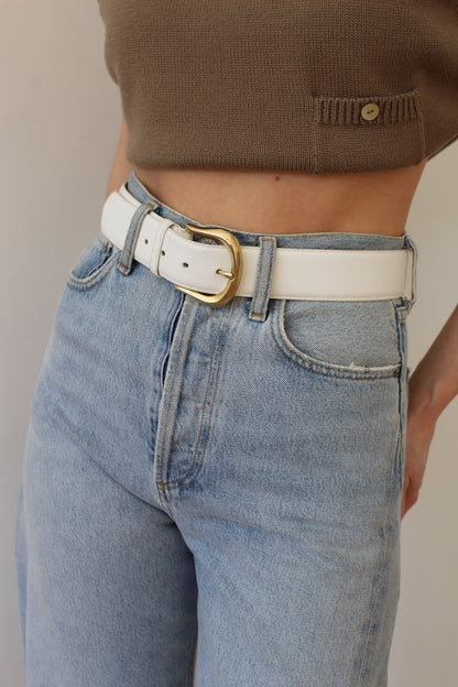 Vintage Ivory Leather Belt