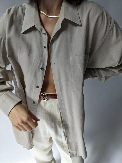 Classic Oat Woven Button Up