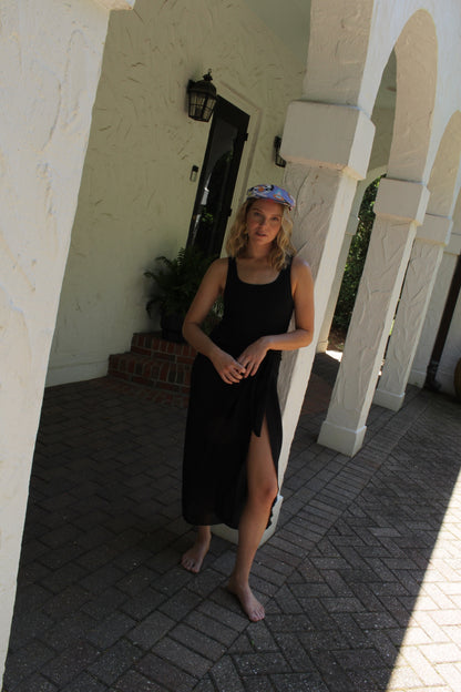 Vintage Sheer Onyx Tie Skirt