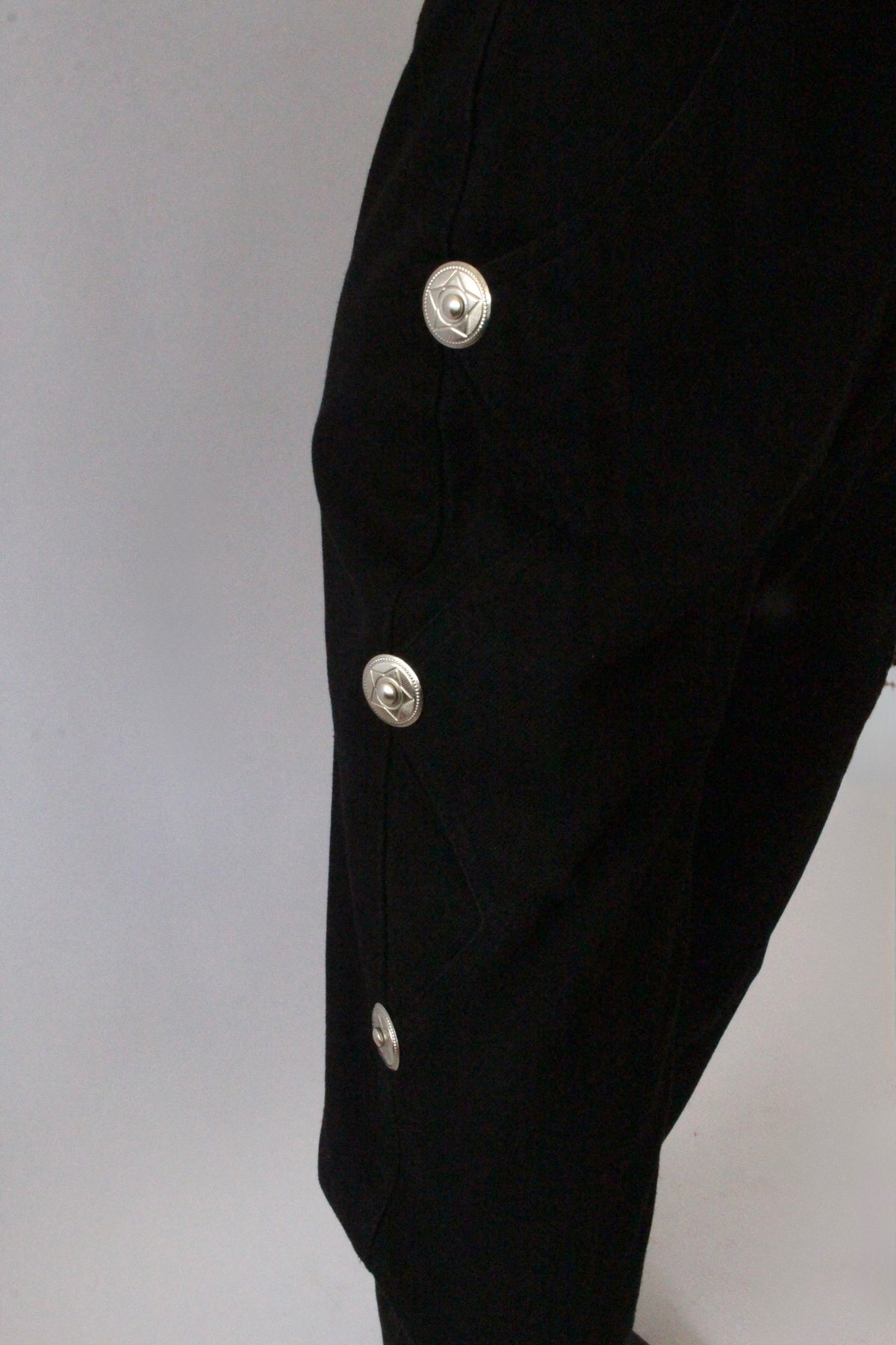 Vintage Jet Black Silver Studded Denim