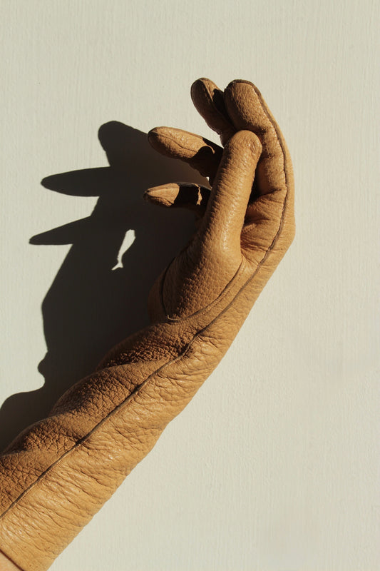 Amazing Vintage Pebbled Leather & Silk-Lined Gloves