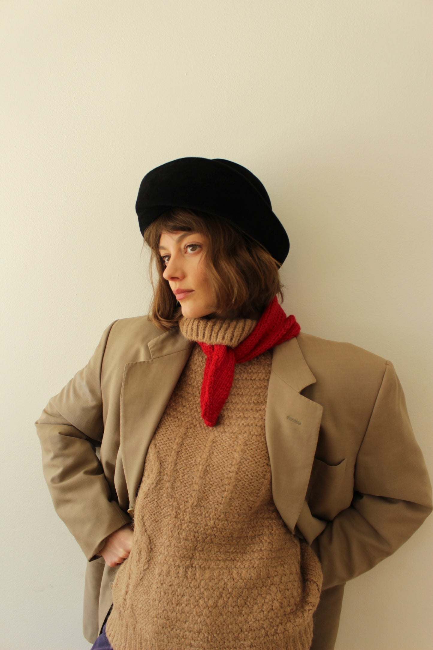 Lovely Vintage Italian Caviar Velvet Hat