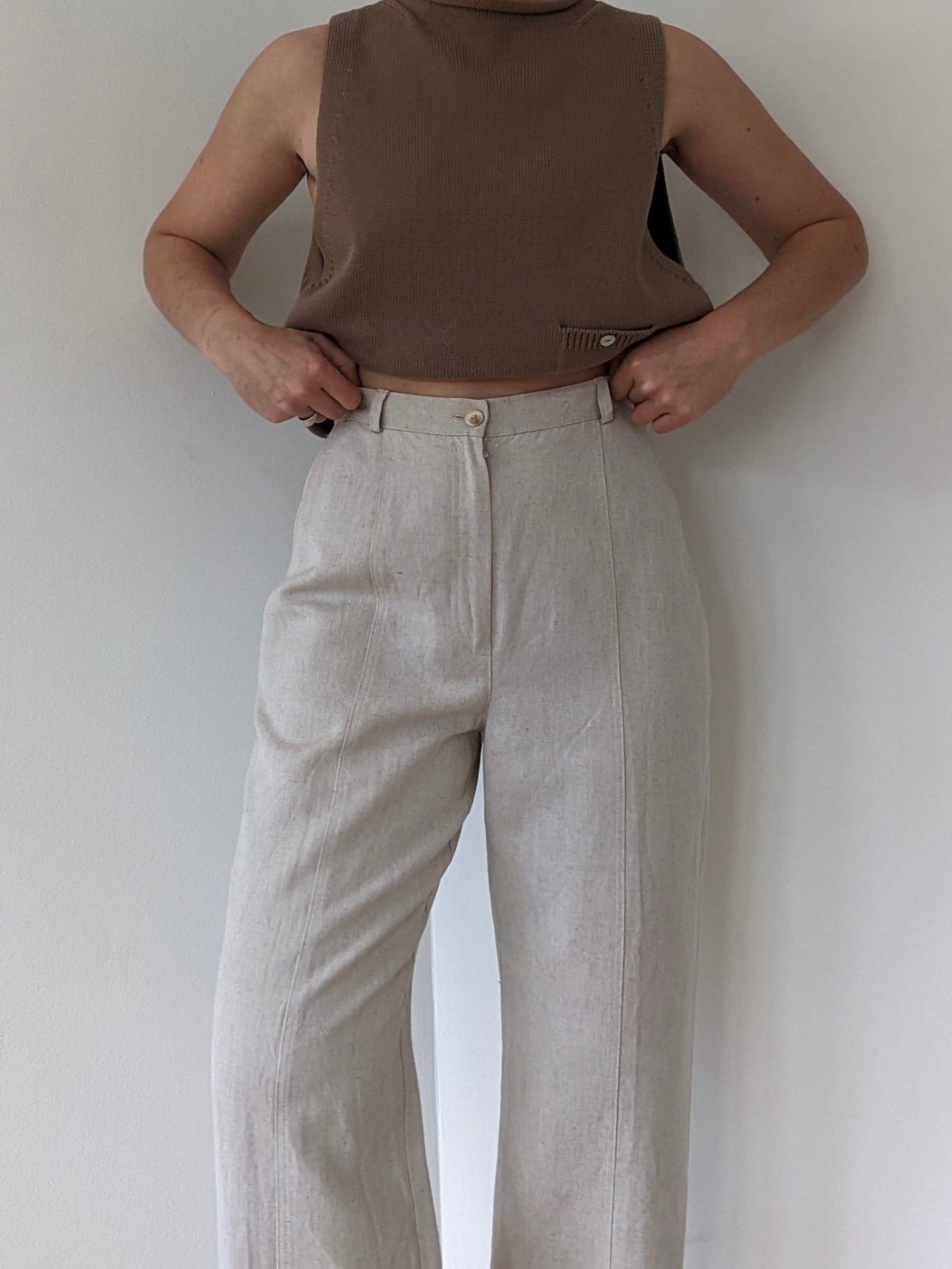 Vintage Oat Woven Linen Pants