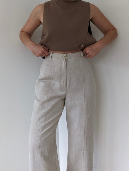 Vintage Oat Woven Linen Pants